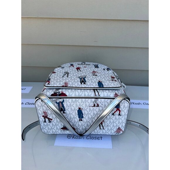 Michael Kors backpack adina medium jet set girls MK signature bright white multi main image 9